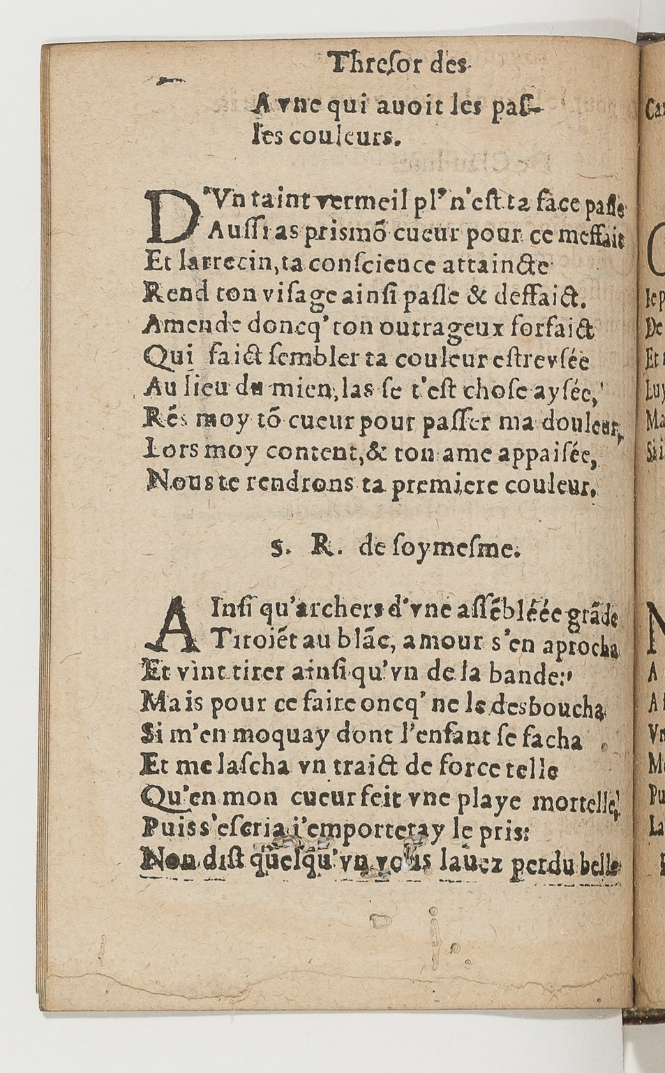 1568c. - Veuve Jean Bonfons - Trésor des joyeuses inventions du parangon de poésies - BnF Arsenal