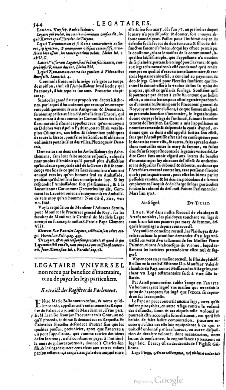 1629 - Veuve Nicolas Buon - Trésor du droit français (21754 T. 2) - BM Lyon