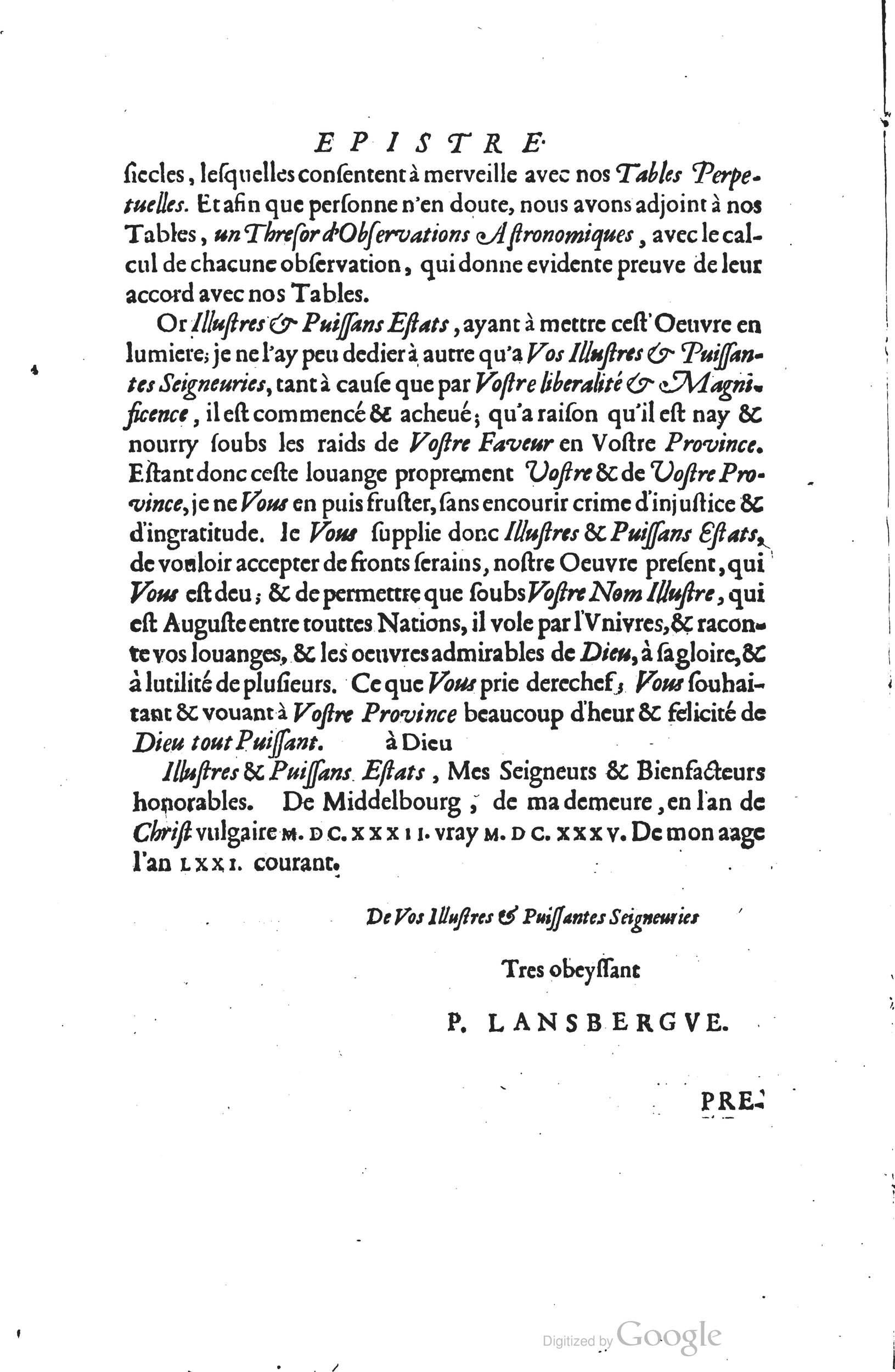 1634 - Zacharie Roman - Les Tables perpétuelles - Universiteit Leiden