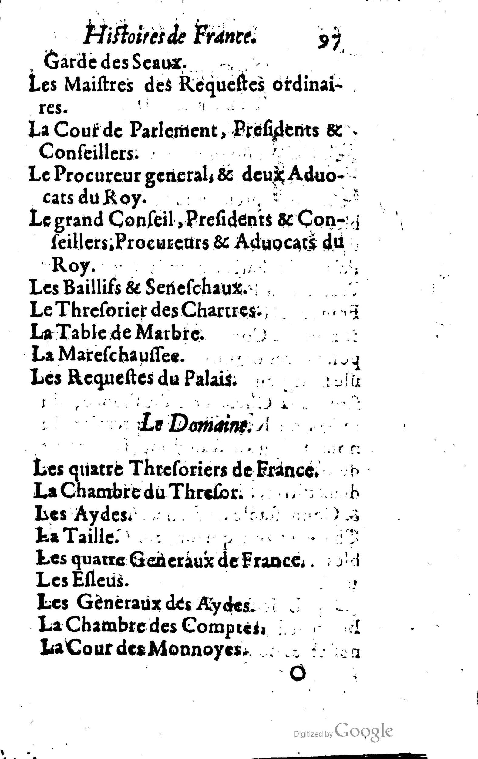 1619 - Jean Corrozet - Trésor des histoires de France - BSB Munich