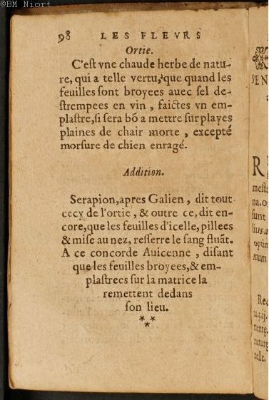 1586 - Benoît Rigaud - Trésor des fleurs et secrets de médecine - Université Paris Cité
