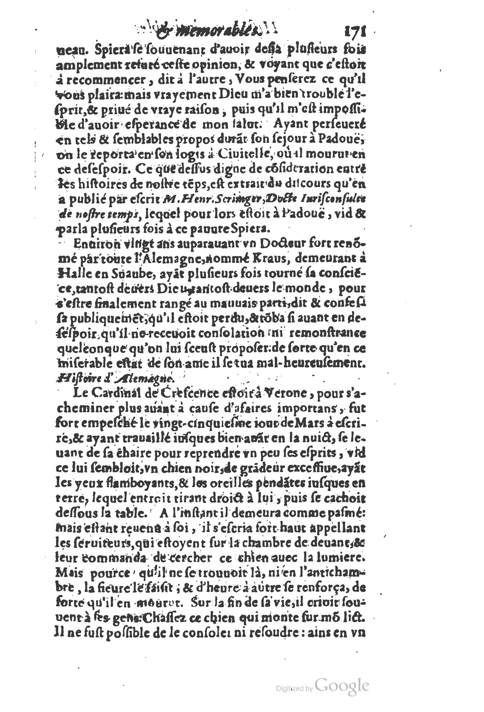 1610 - Paul Marceau - Trésor d’histoires admirables et mémorables - Princeton