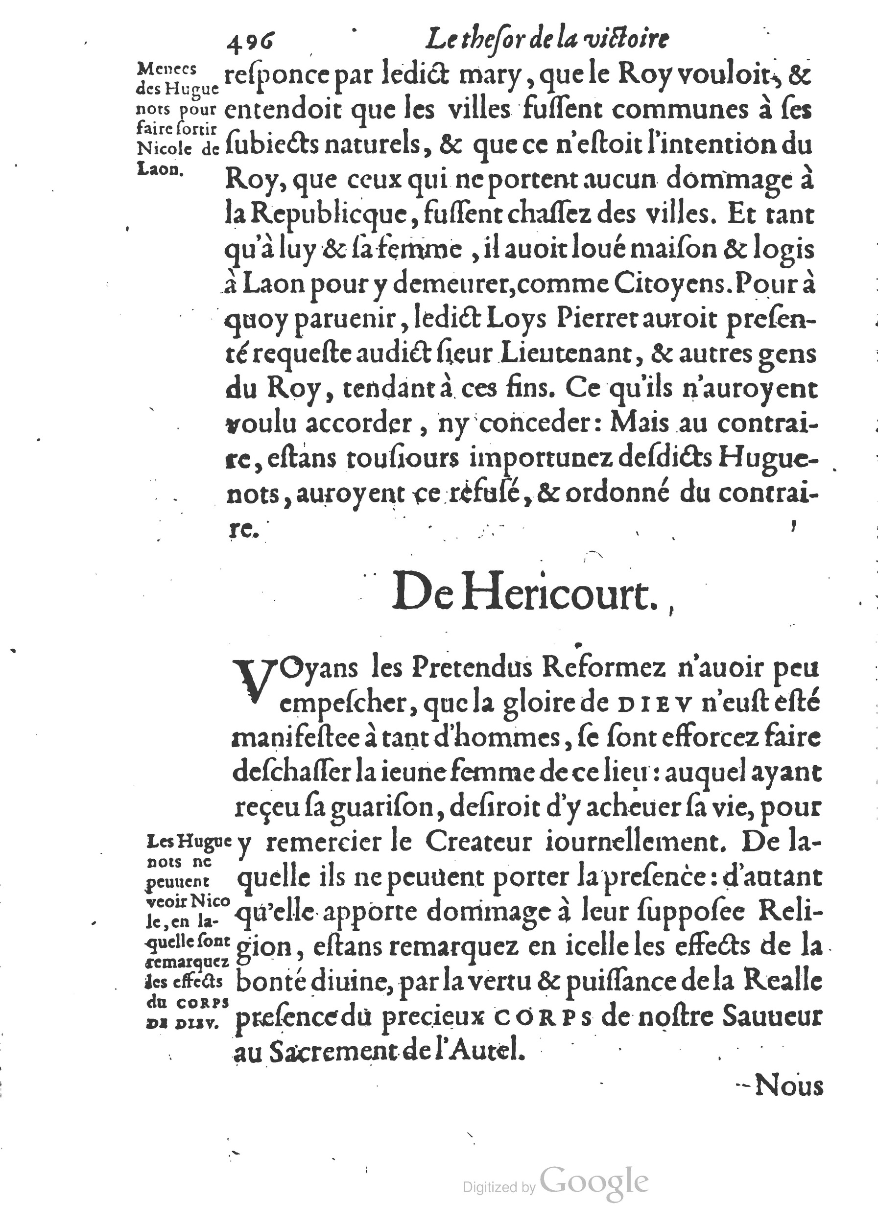 1578 - Nicolas Chesneau - Trésor et entière histoire de la triomphante victoire du corps de Dieu sur l’esprit malin - British Library 1578 - Nicolas Chesneau - Trésor et entière histoire de la triomphante victoire du corps de Dieu sur l’esprit malin - British Library