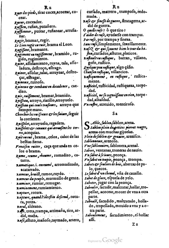 1621 - Adrian Tiffaine - Trésor des deux langues espagnole et française - BM Lyon