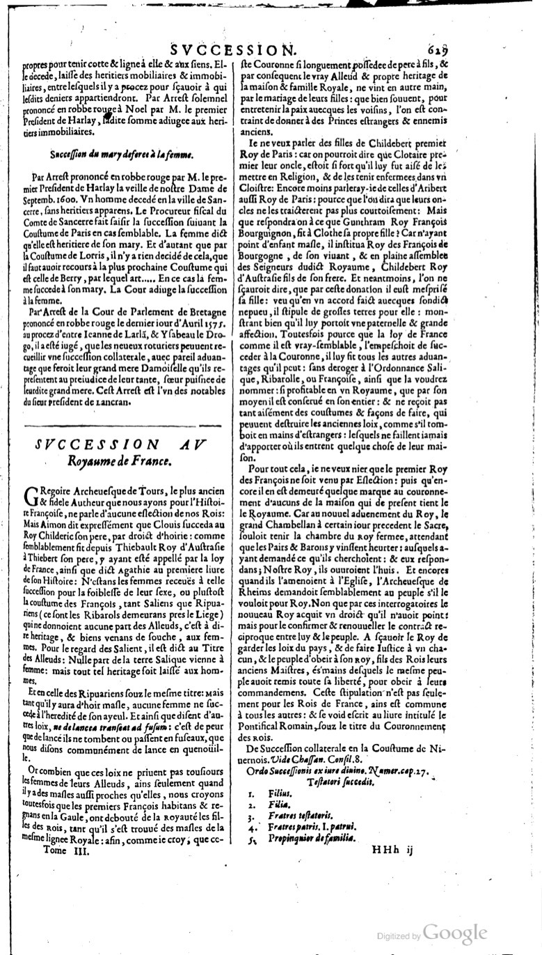 1629 - Veuve Nicolas Buon - Trésor du droit français (21754 T. 3) - BM Lyon