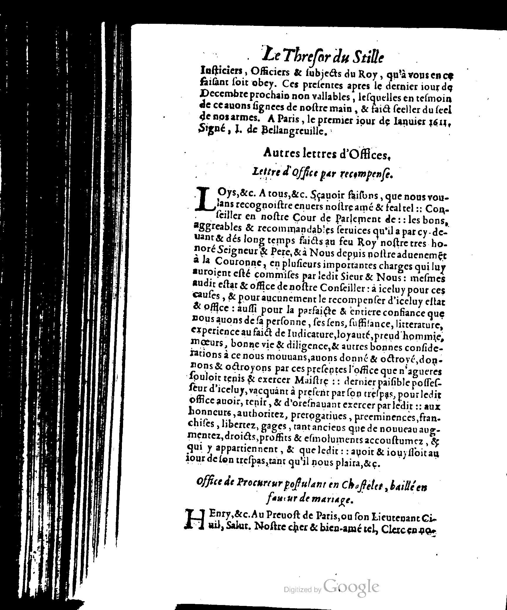 1614 - Jean Richer - Trésor du nouveau style et protocole de la chancellerie de France - BSB Munich