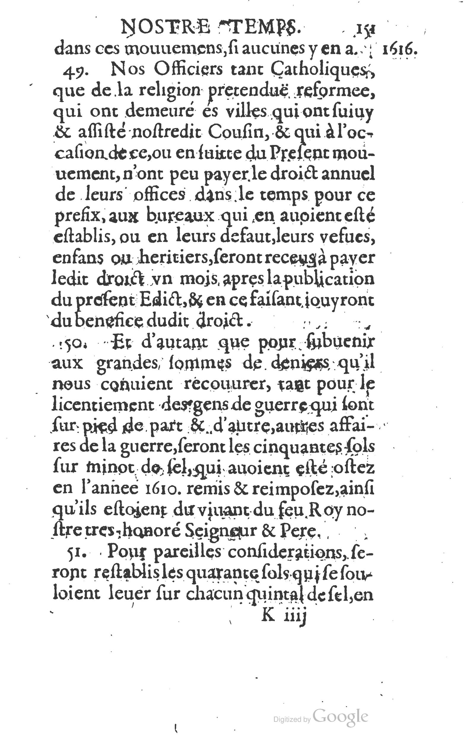 1624 - Joseph Bouillerot - Trésor de l’histoire générale de notre temps - BM Lyon