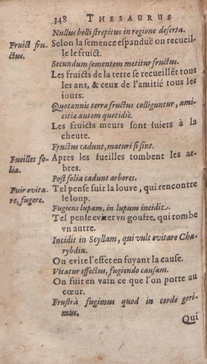 1612 - Dominicus Custos - Trésor des proverbes français  - Bibliopol-Olomuc