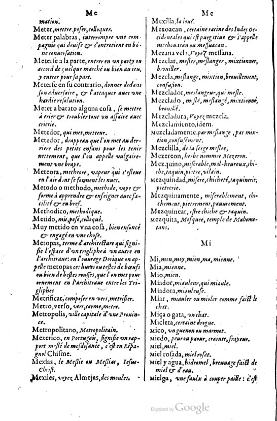 1621 - Adrian Tiffaine - Trésor des deux langues espagnole et française - BM Lyon