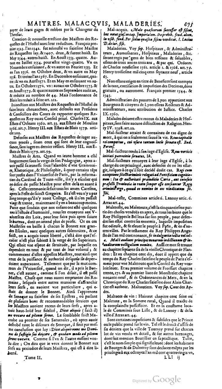 1629 - Veuve Nicolas Buon - Trésor du droit français (21754 T. 2) - BM Lyon