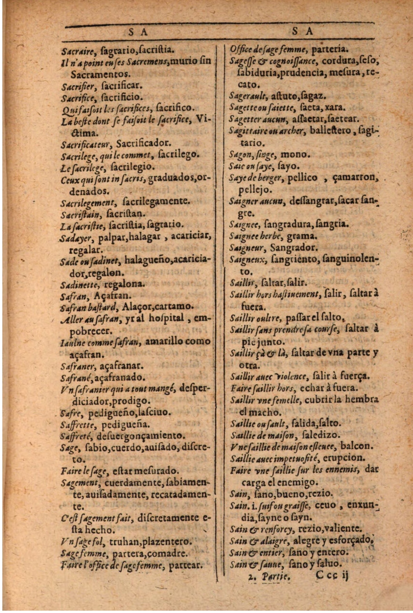 1607 - Marc Orry - Trésor des deux langues espagnole et française (Seconde partie) - BSB Munich