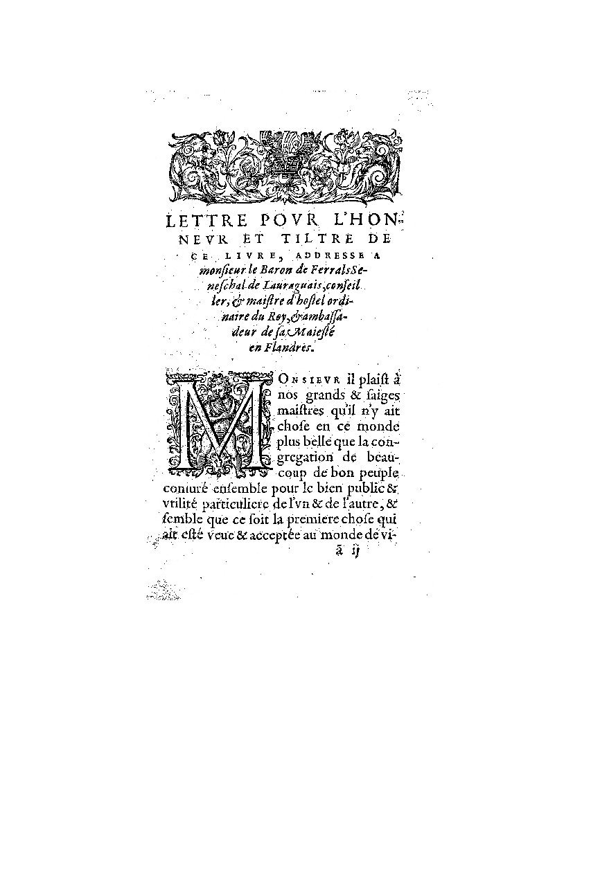 1572 - Nicolas Du Chemin - Finances et Trésor de la plume française - BM Lyon