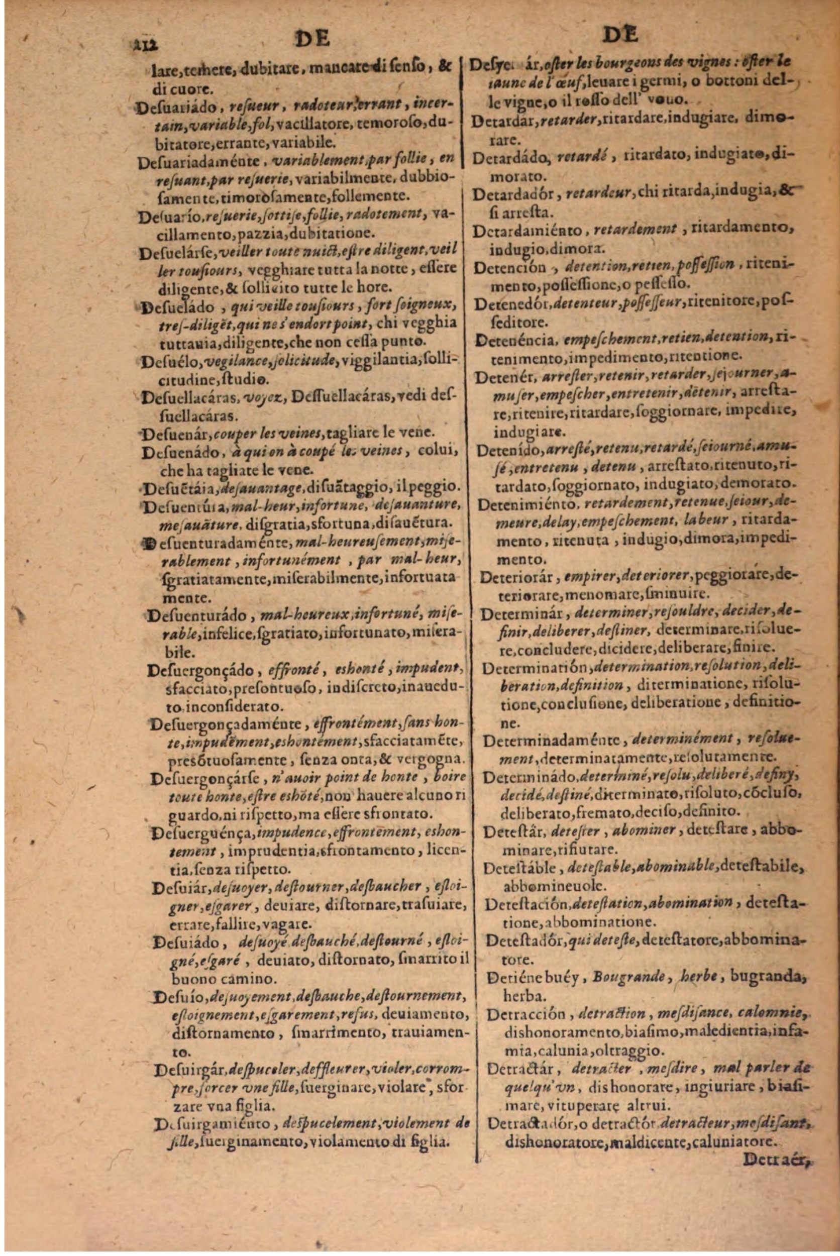 1606 - Samuel Crespin - Thresor des trois langues, francoise, italiene et espagnolle - BSB Munich