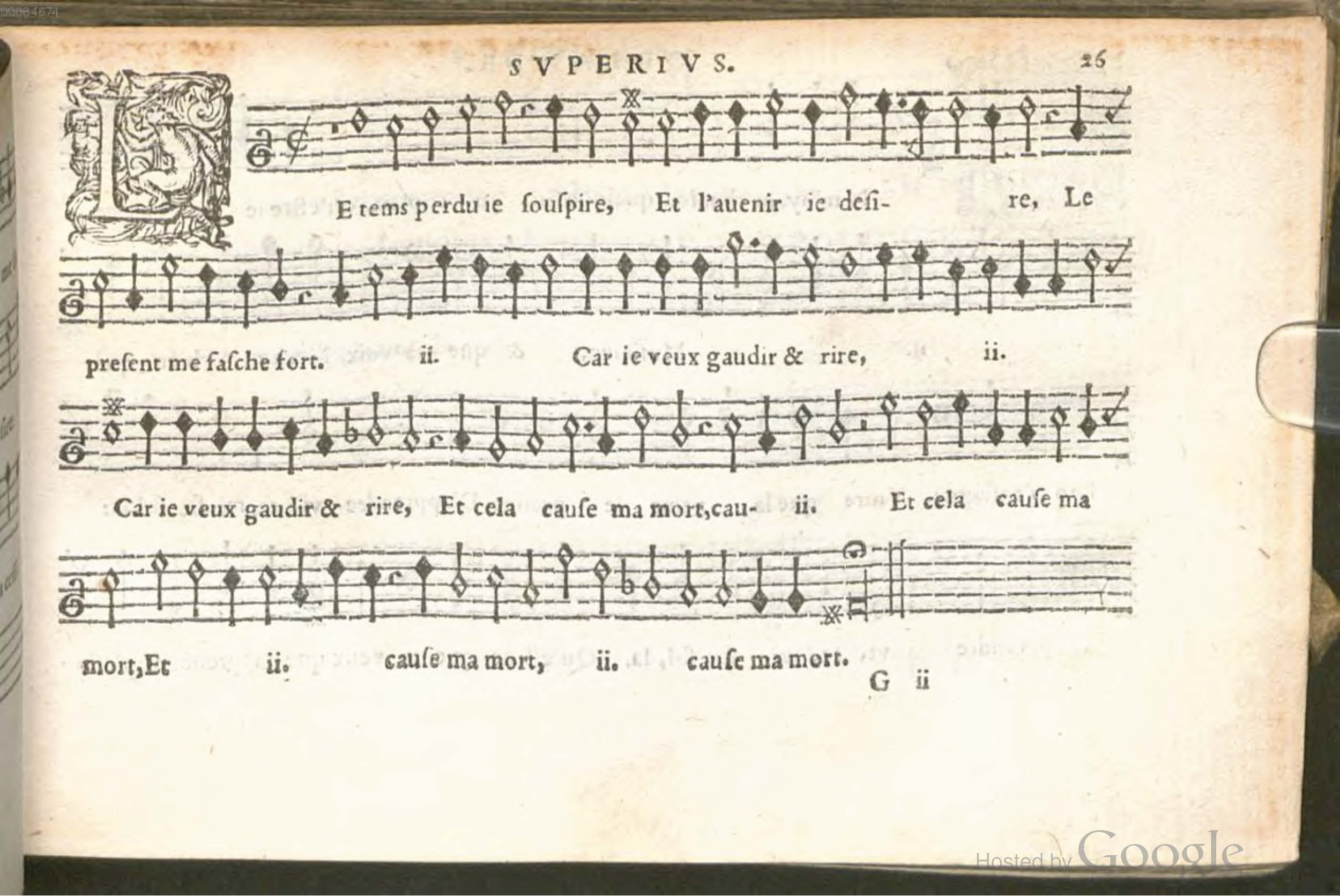 1576 - [Pierre de Saint-André] - Trésor de musique d’Orlande de Lassus Superius - BSB Munich