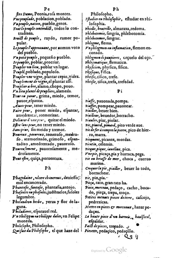 1621 - Adrian Tiffaine - Trésor des deux langues espagnole et française - BM Lyon