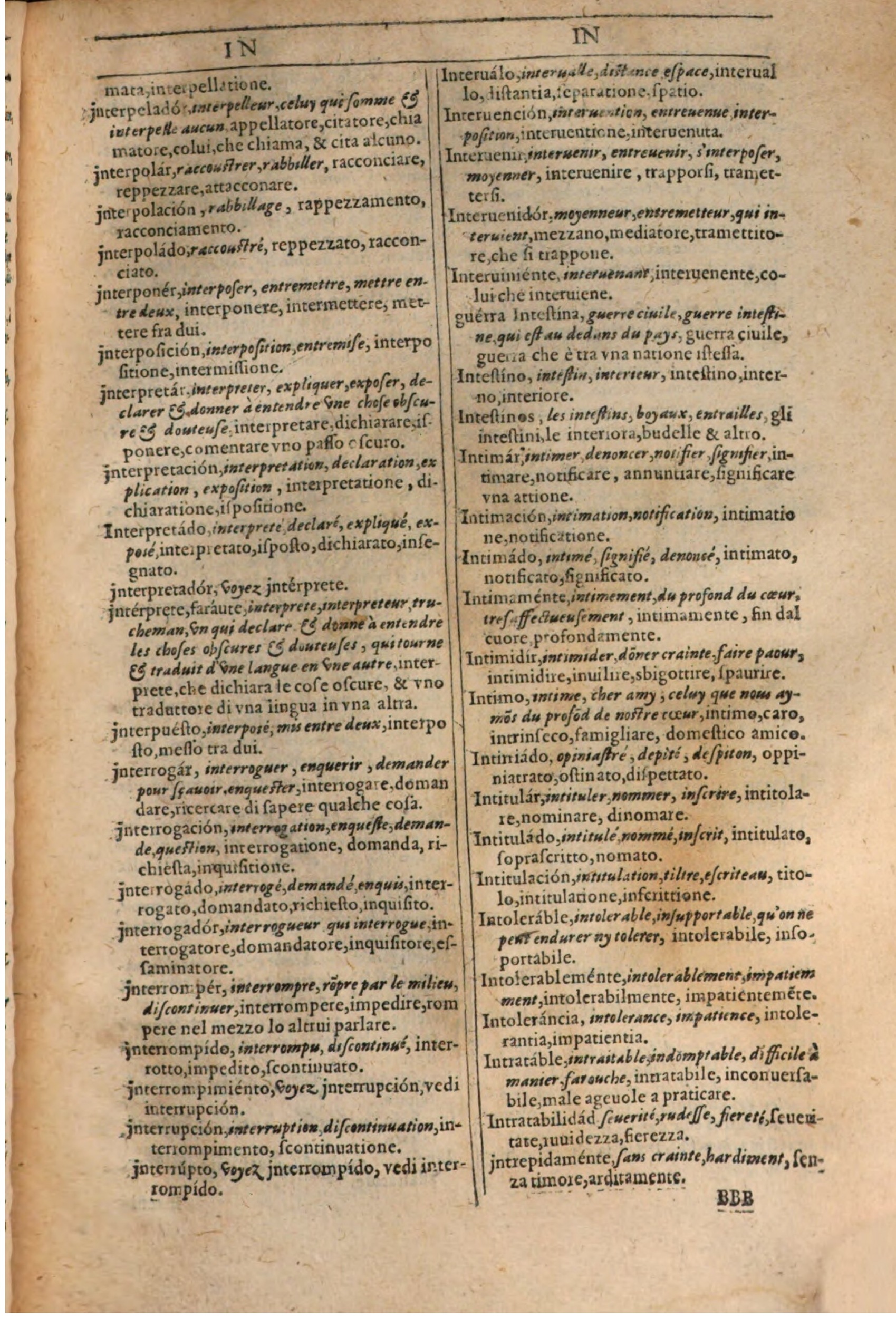 1609 - Philippe Albert et Alexandre Pernet - Trésor des trois langues française, italienne et espagnole (Première partie) - BSB Munich 1609 - Philippe Albert et Alexandre Pernet - Trésor des trois langues française, italienne et espagnole (Première partie) - BSB Munich