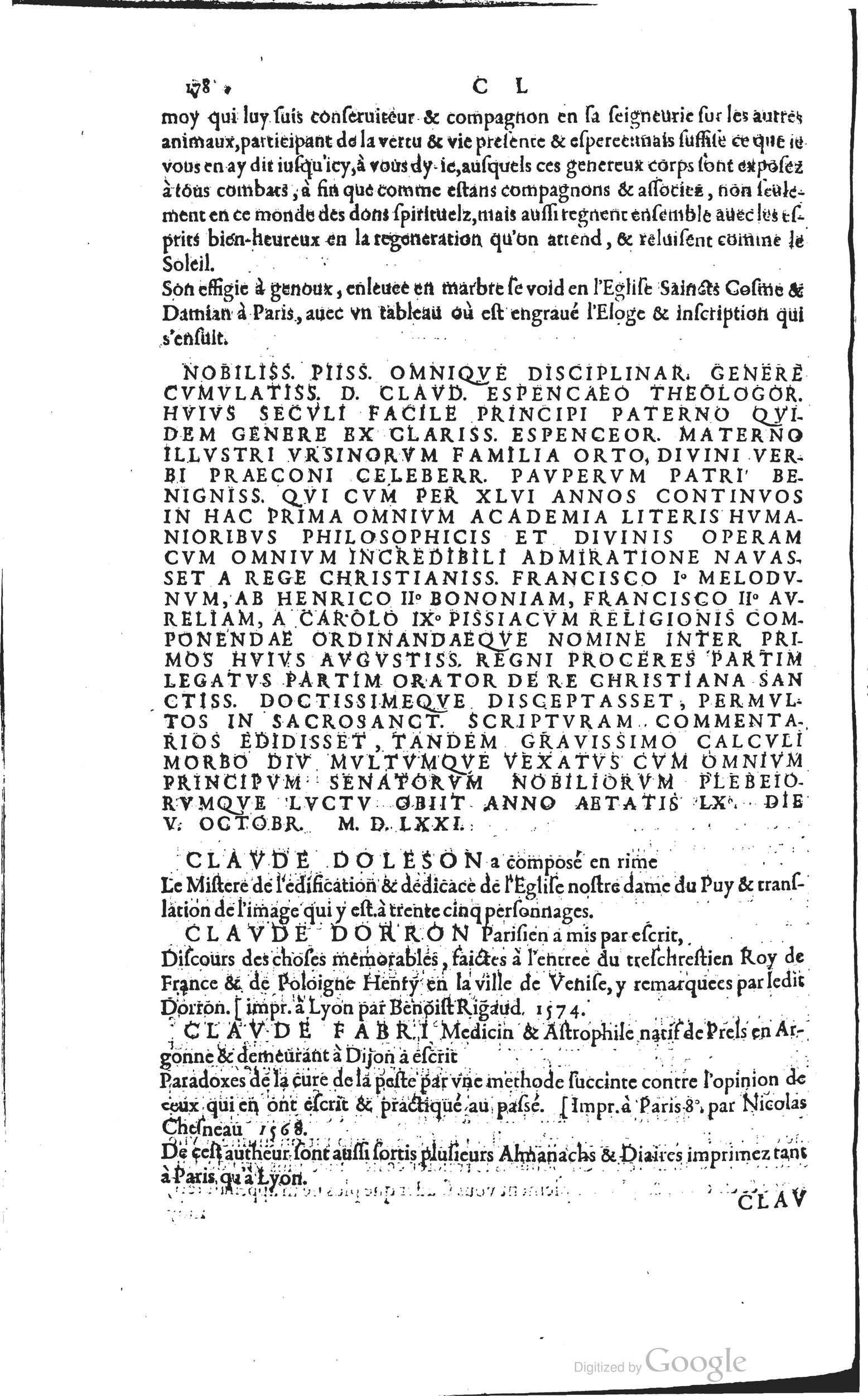 1585 - Barthélemy Honorat - Bibliothèques françaises - BSB Munich