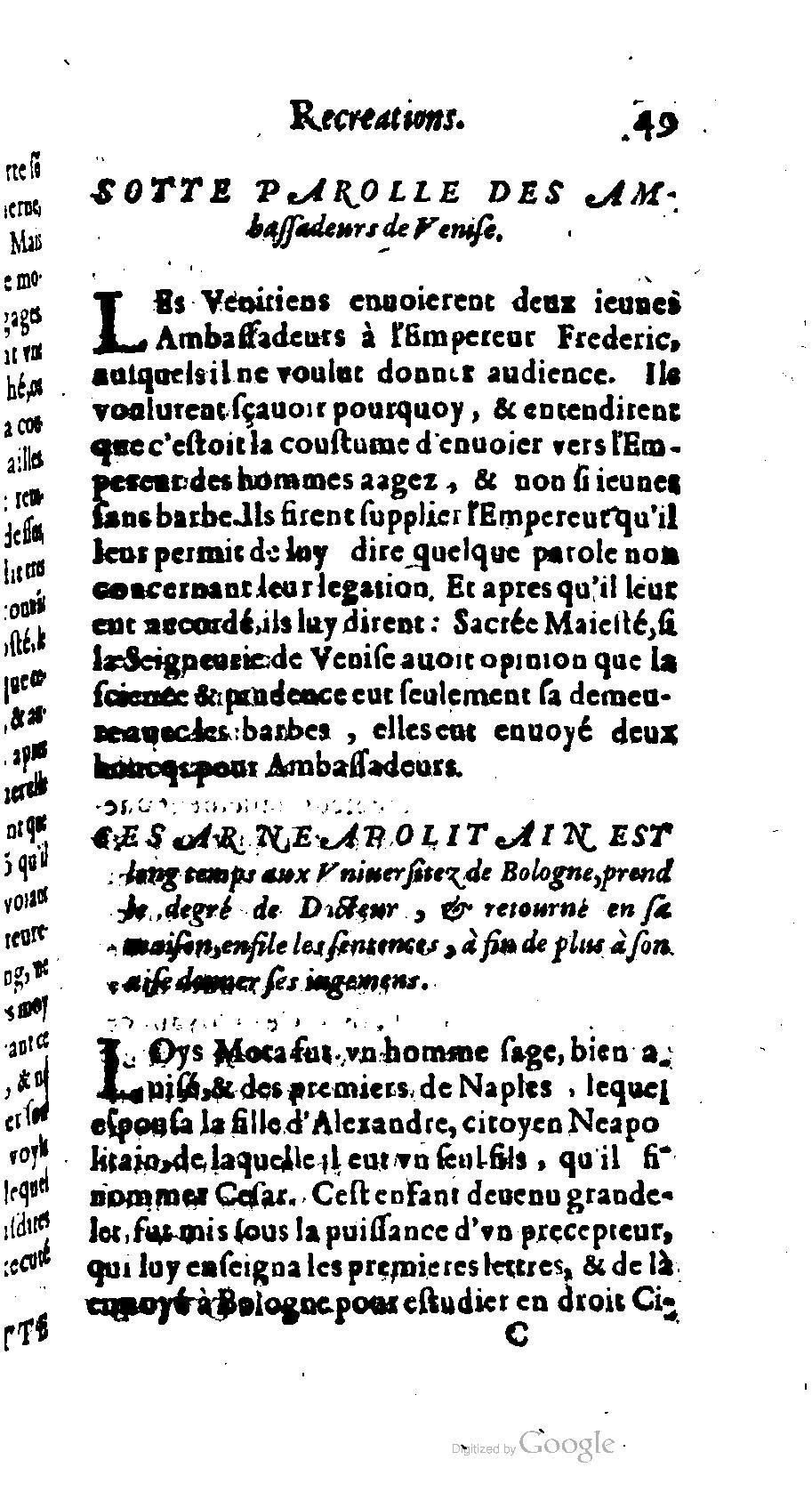 1611 - Romain de Beauvais - Trésor des récréations - BM Lyon 1611 - Romain de Beauvais - Trésor des récréations - BM Lyon