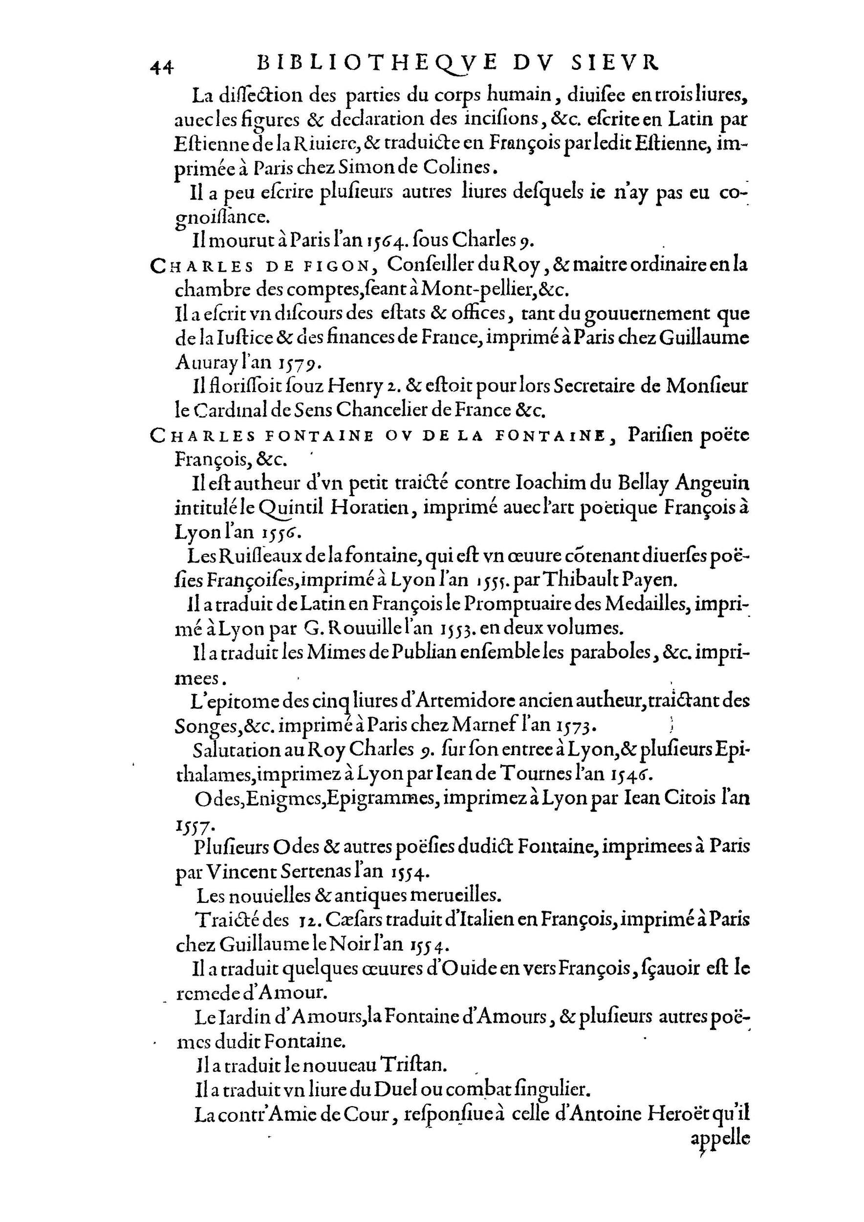 1584 - Abel L&#039;Angelier - Bibliothèques françaises - BnF