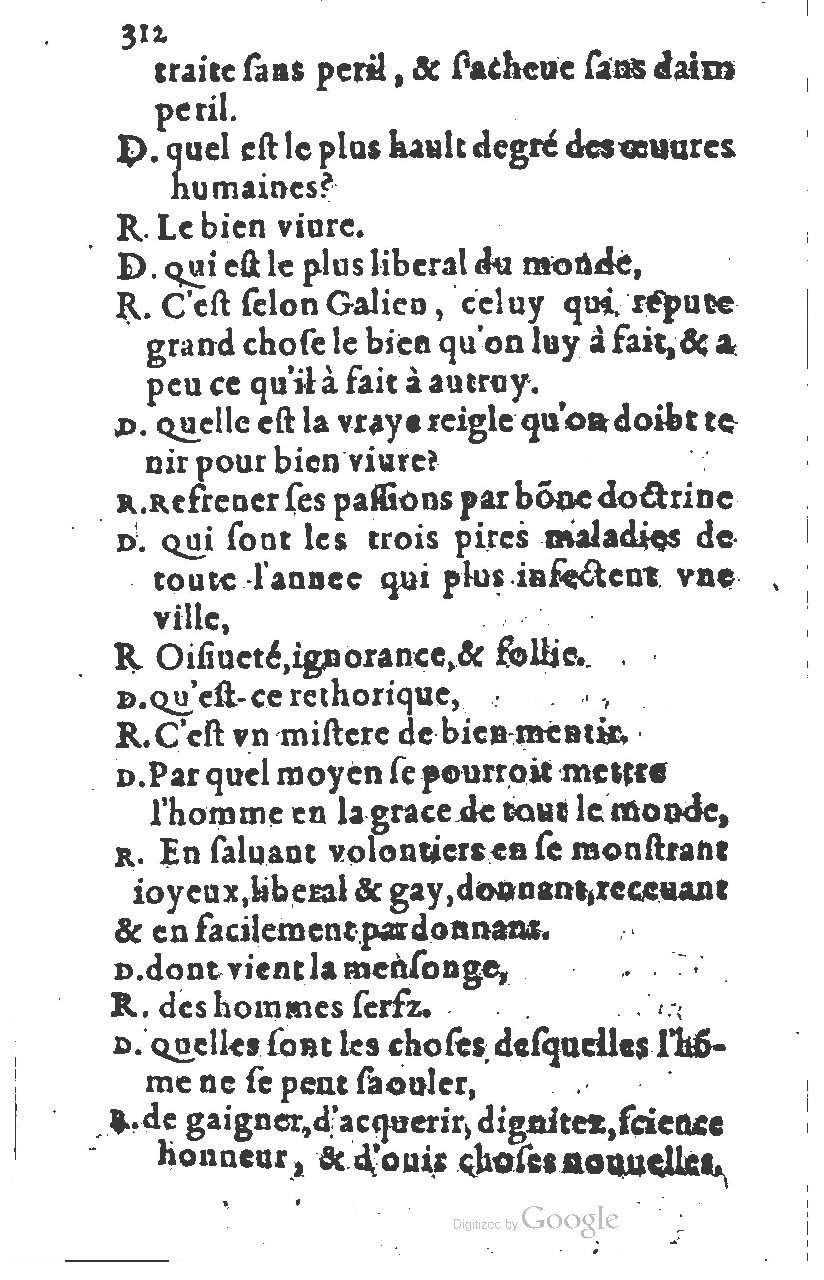 1581 - Nicolas Bonfons  - Trésor des sentences dorées - Princeton