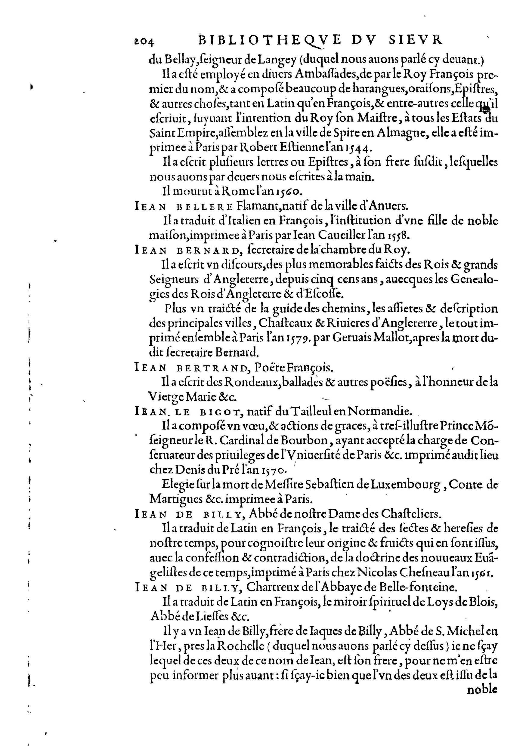 1584 - Abel L&#039;Angelier - Bibliothèques françaises - BnF