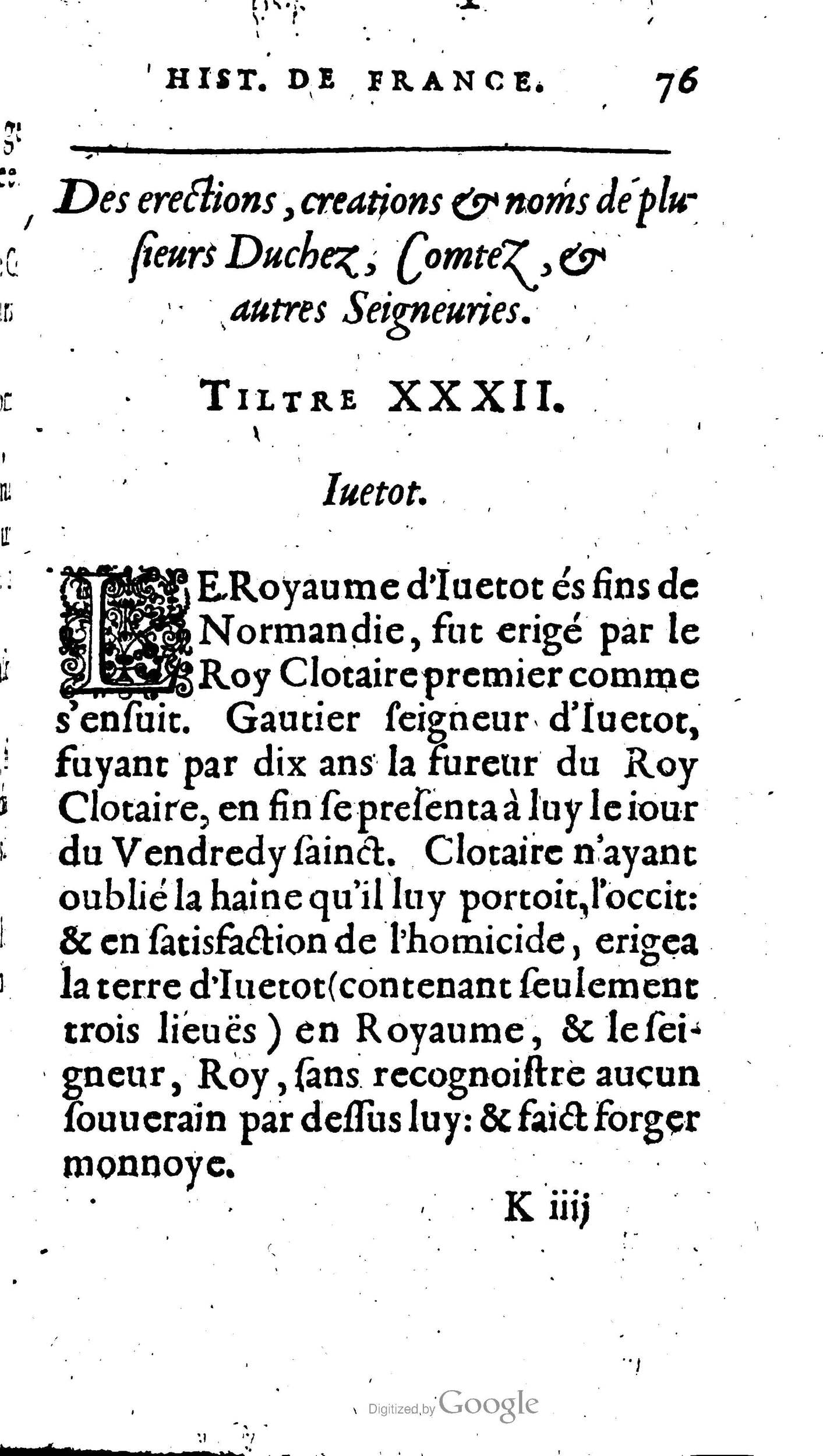 1604 - Galiot Corrozet - Trésor des histoires de France - BnF Arsenal