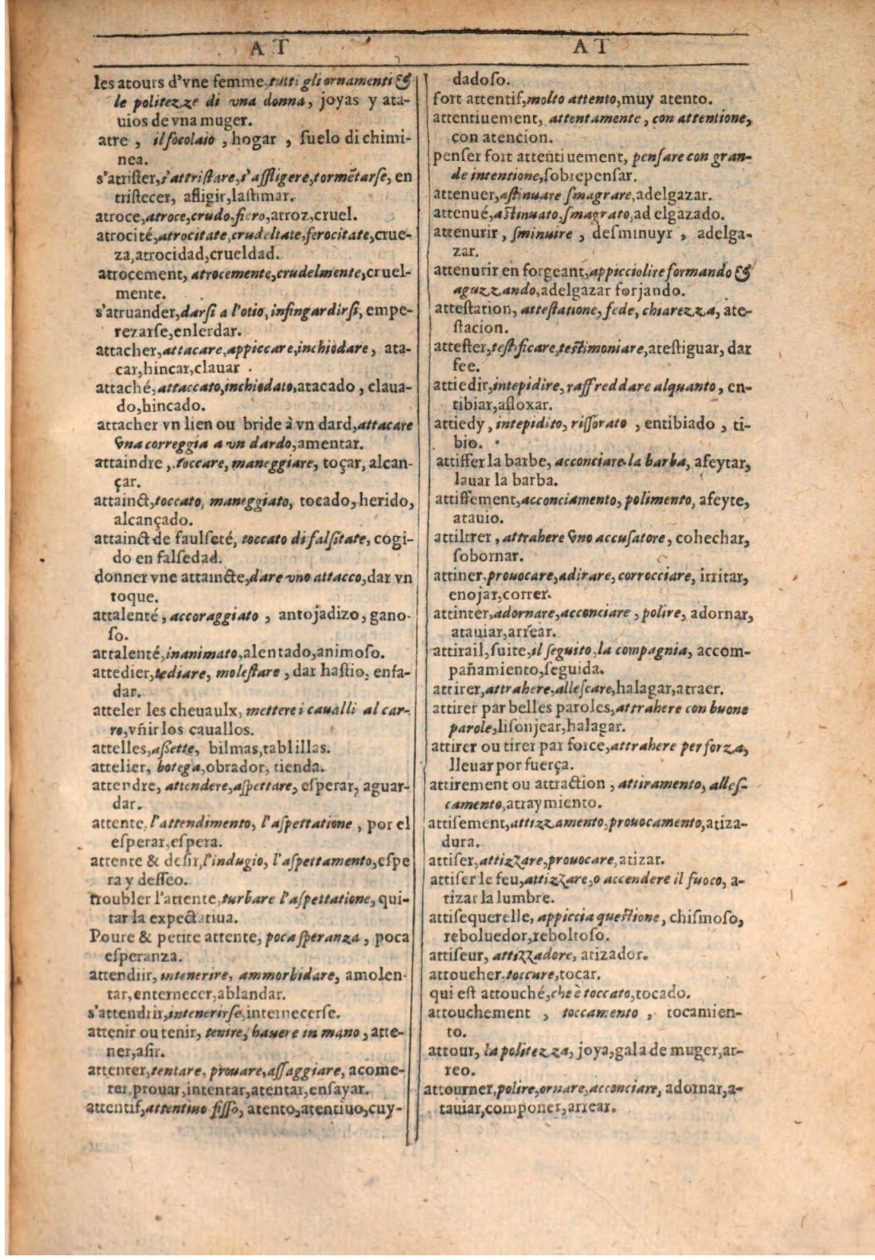 1609 - Philippe Albert et Alexandre Pernet - Trésor des trois langues française, italienne et espagnole (Seconde partie) - BSB Munich 1609 - Philippe Albert et Alexandre Pernet - Trésor des trois langues française, italienne et espagnole (Seconde partie) - BSB Munich