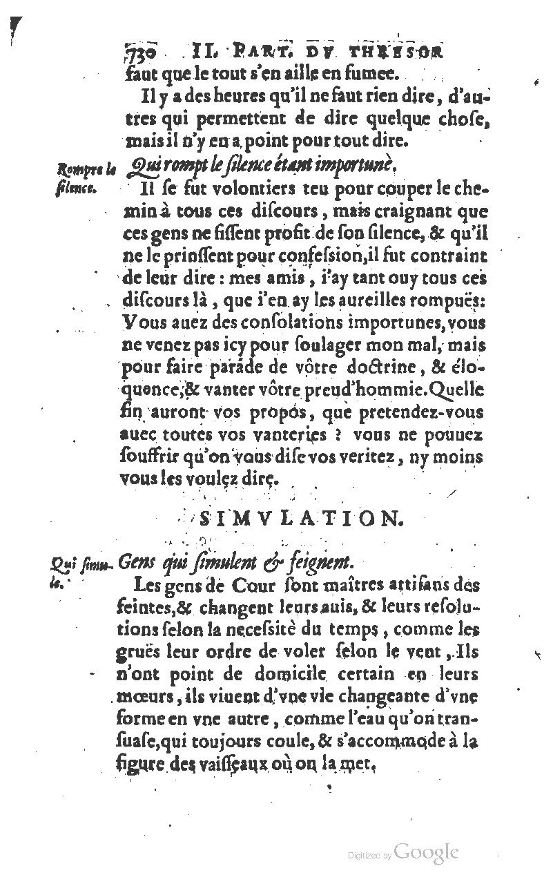 1610 - Louis Coste - Trésor de l’éloquence française (Seconde partie) - BM Lyon