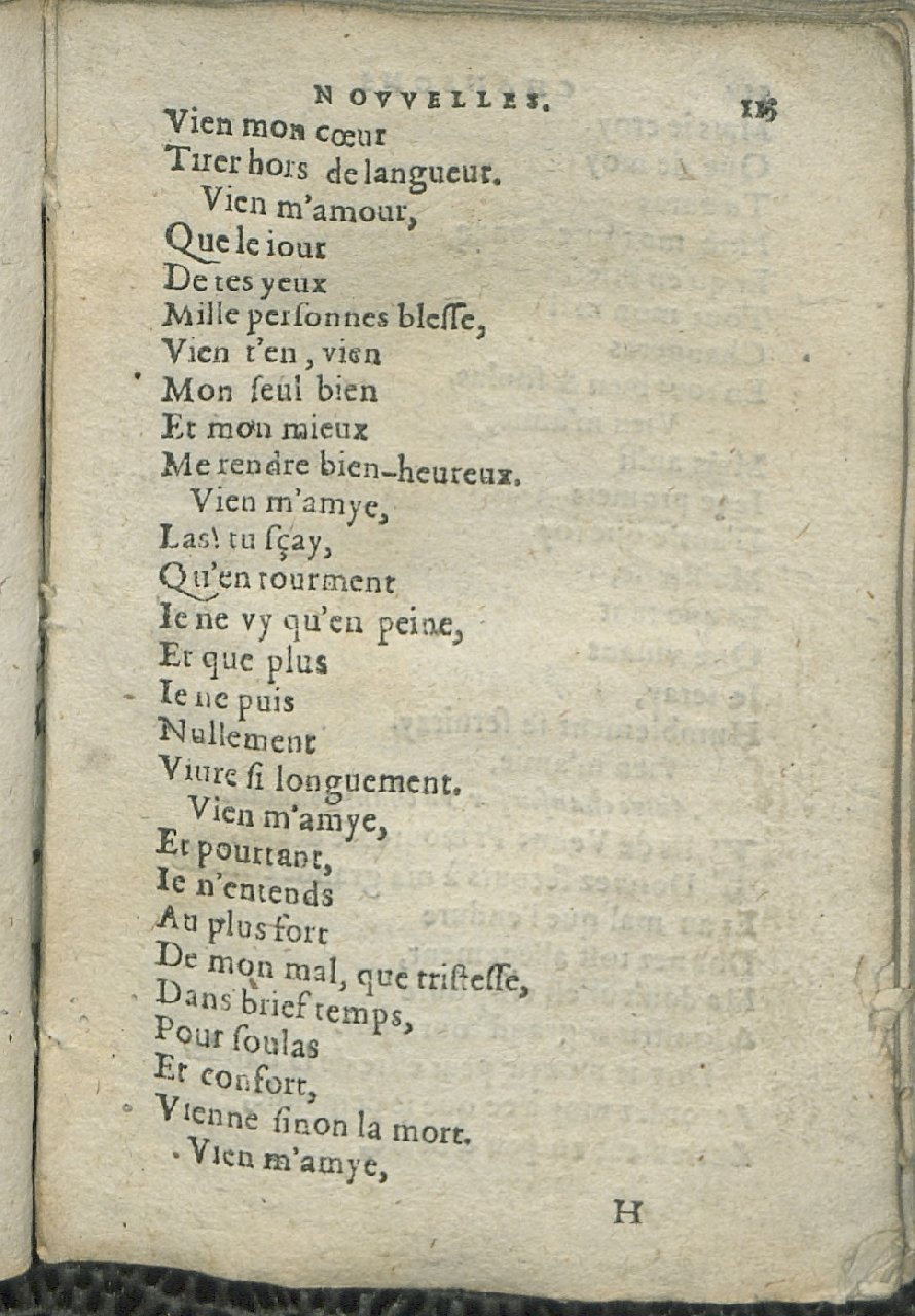 1575 - Pierre Brenouzet - Trésor de tous les recueils de chansons, tant amoureuses, rustiques, que musicales - Det KLG Copenhague
