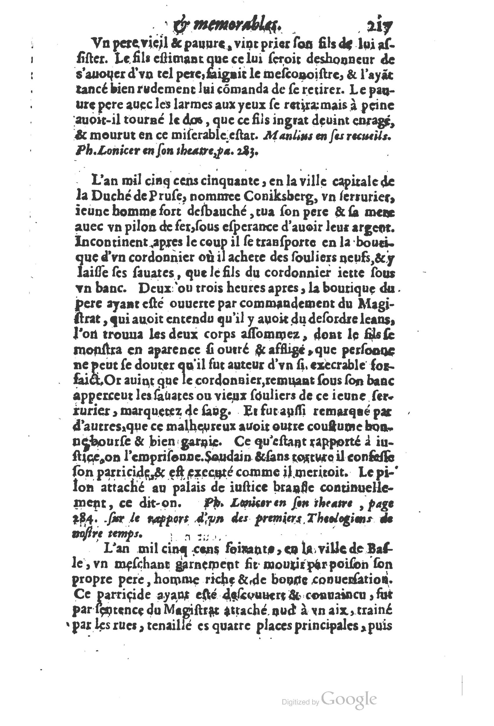 1610 - Paul Marceau - Trésor d’histoires admirables et mémorables - Princeton