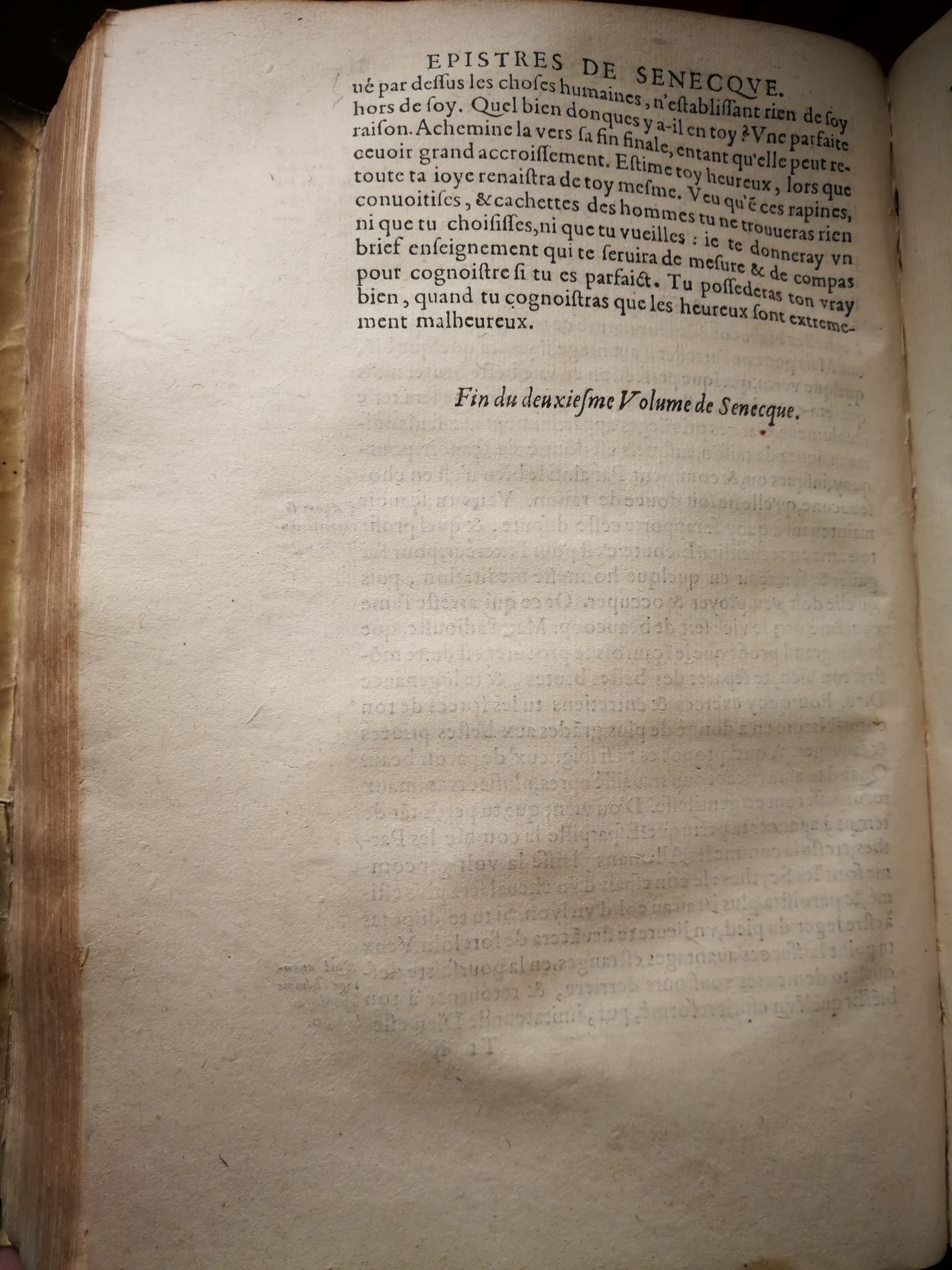 1590 (= 1595) - Jean Houzé - Œuvres morales et mêlées de Sénèque, Trésor de philosophie morale - T. 2 - BnF