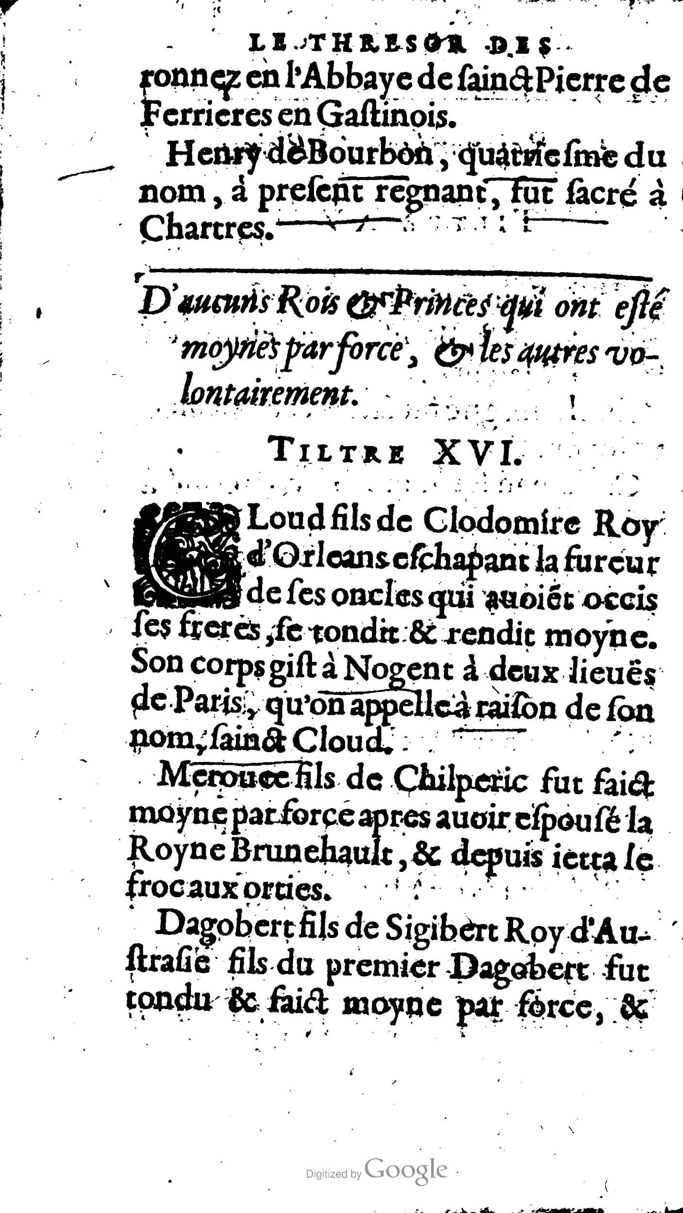 1604 - Galiot Corrozet - Trésor des histoires de France - BnF Arsenal