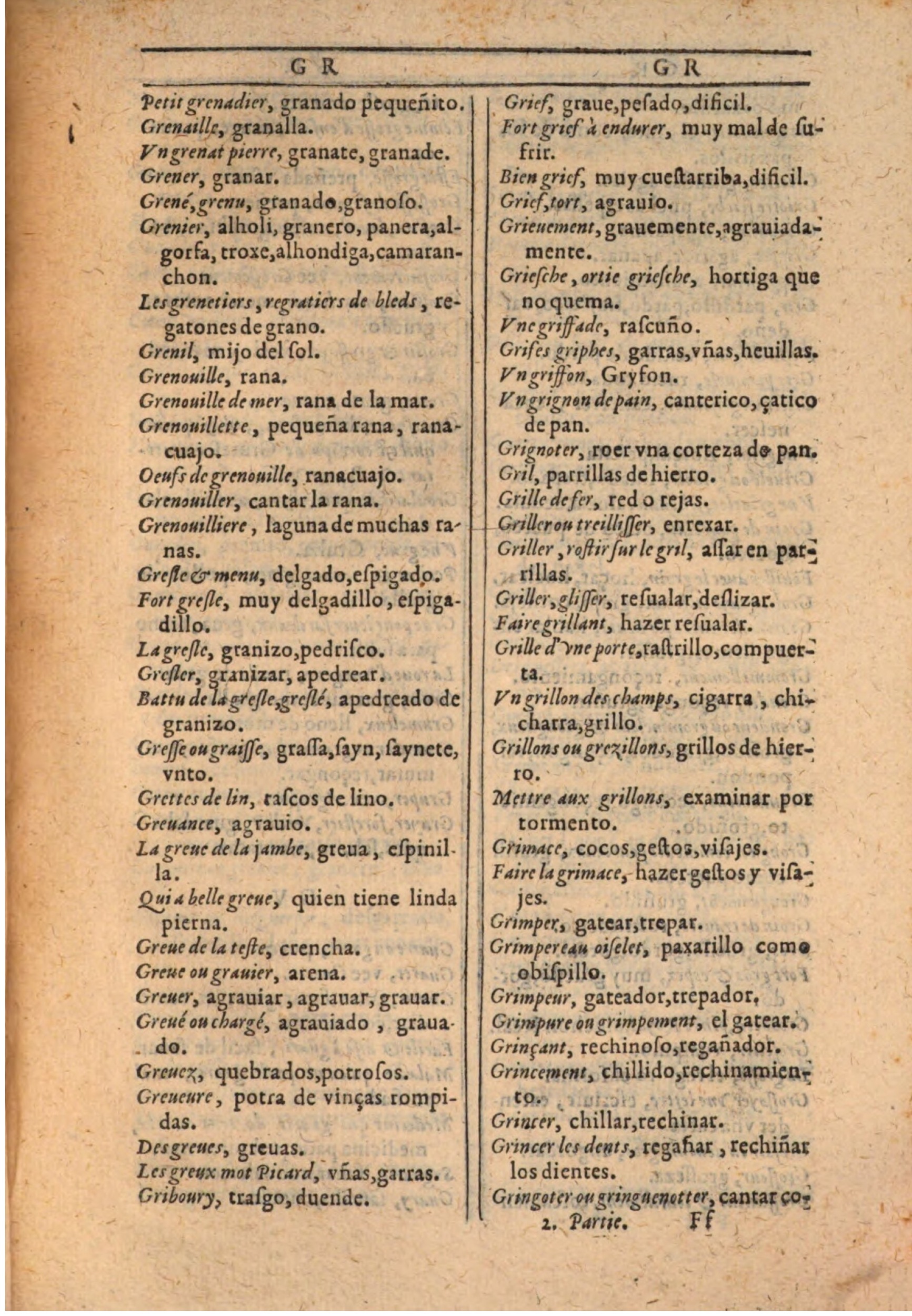 1607 - Marc Orry - Trésor des deux langues espagnole et française (Seconde partie) - BSB Munich