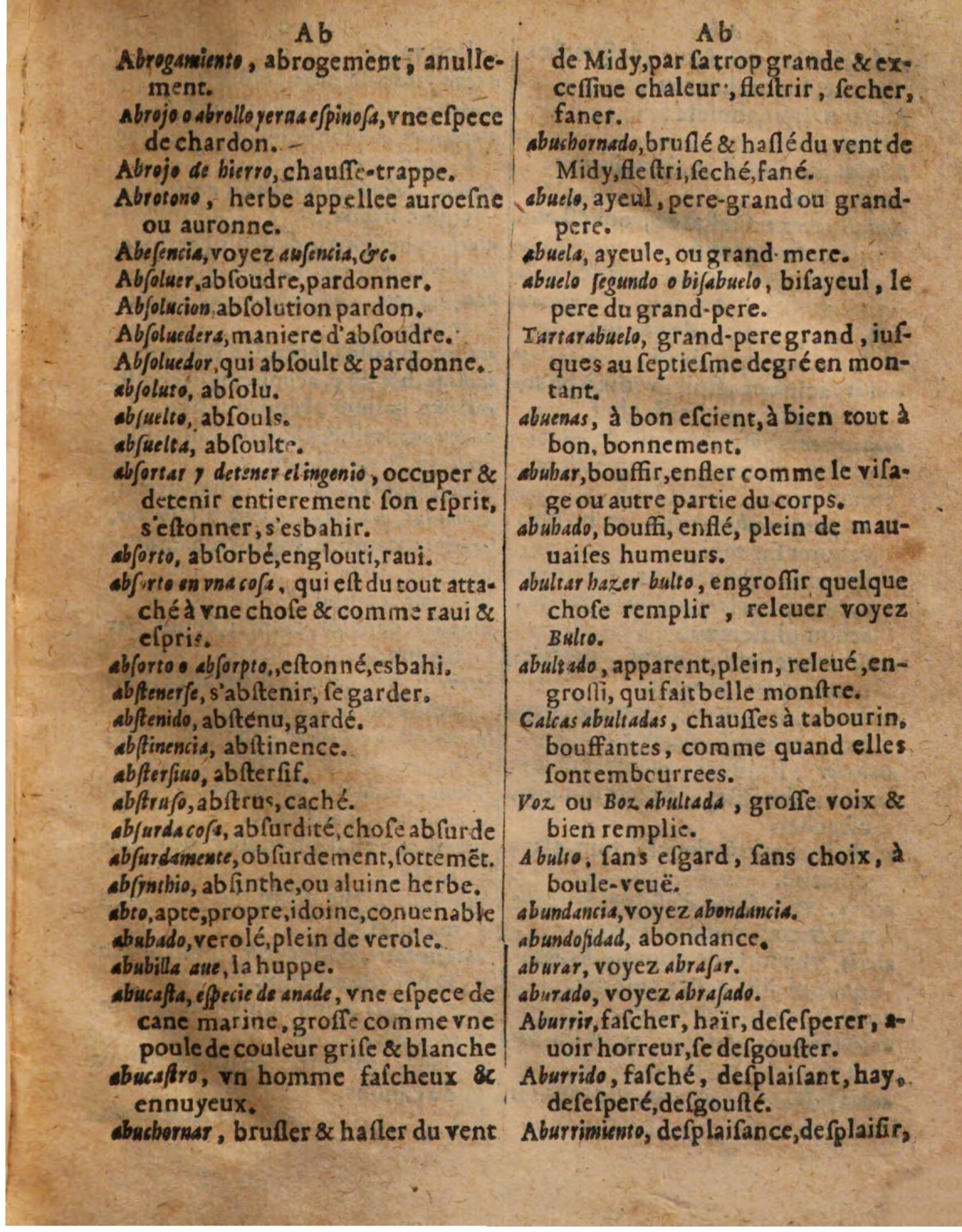 1625 - Hubert Antoine - Trésor des deux langues espagnole et française - Augsbourg