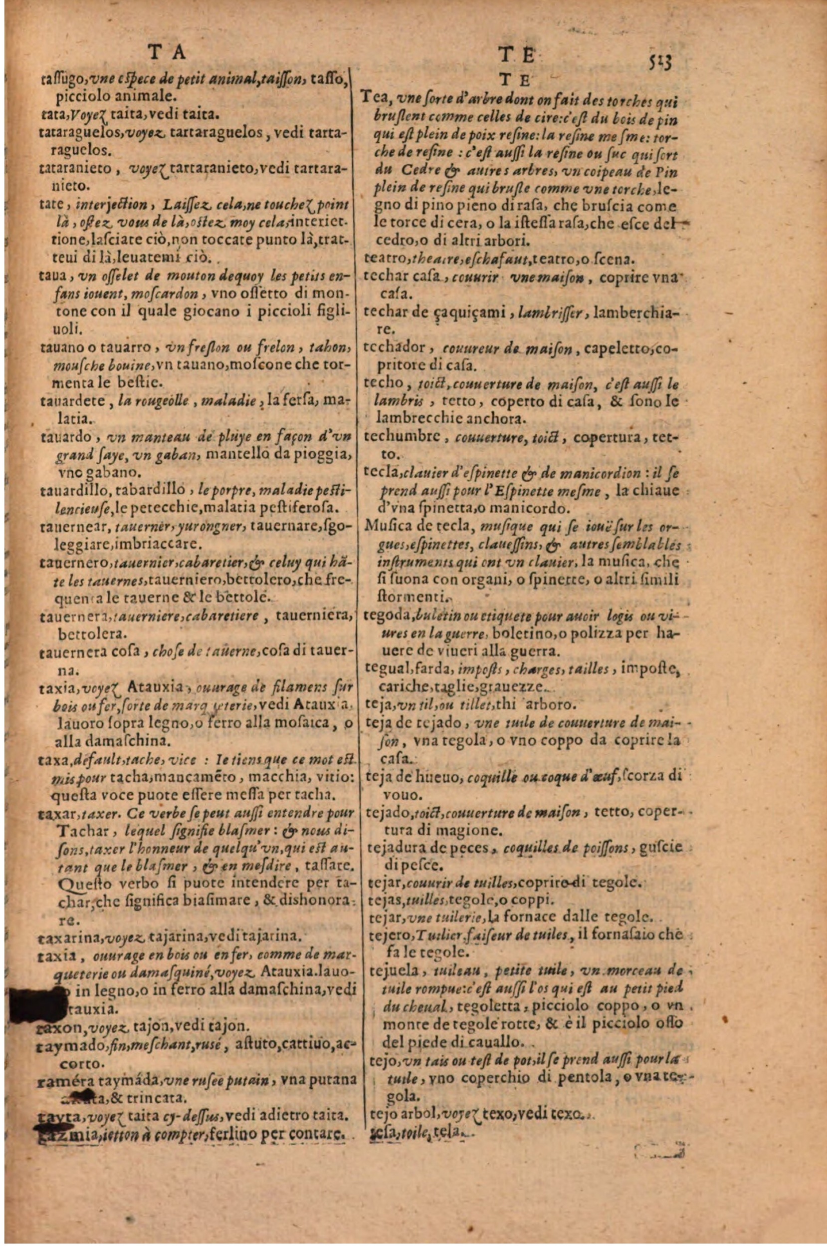 1606 - Samuel Crespin - Thresor des trois langues, francoise, italiene et espagnolle - BSB Munich