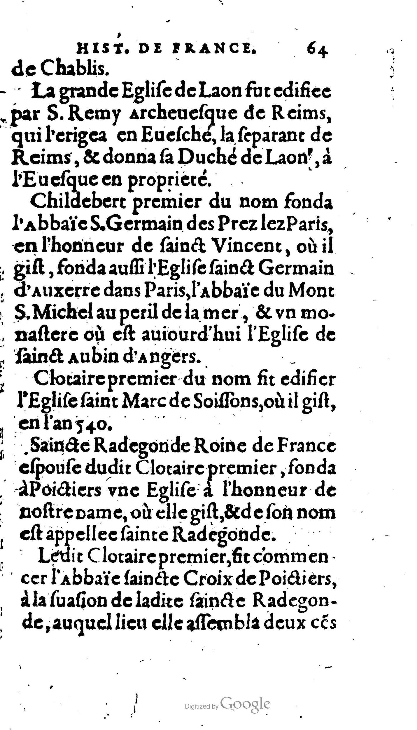 1604 - Galiot Corrozet - Trésor des histoires de France - BNC Florence