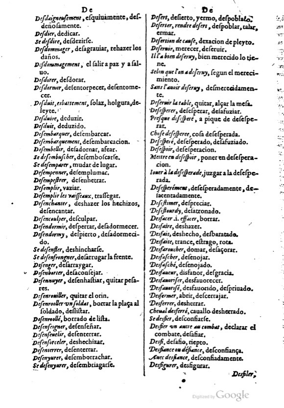 1621 - Adrian Tiffaine - Trésor des deux langues espagnole et française - BM Lyon