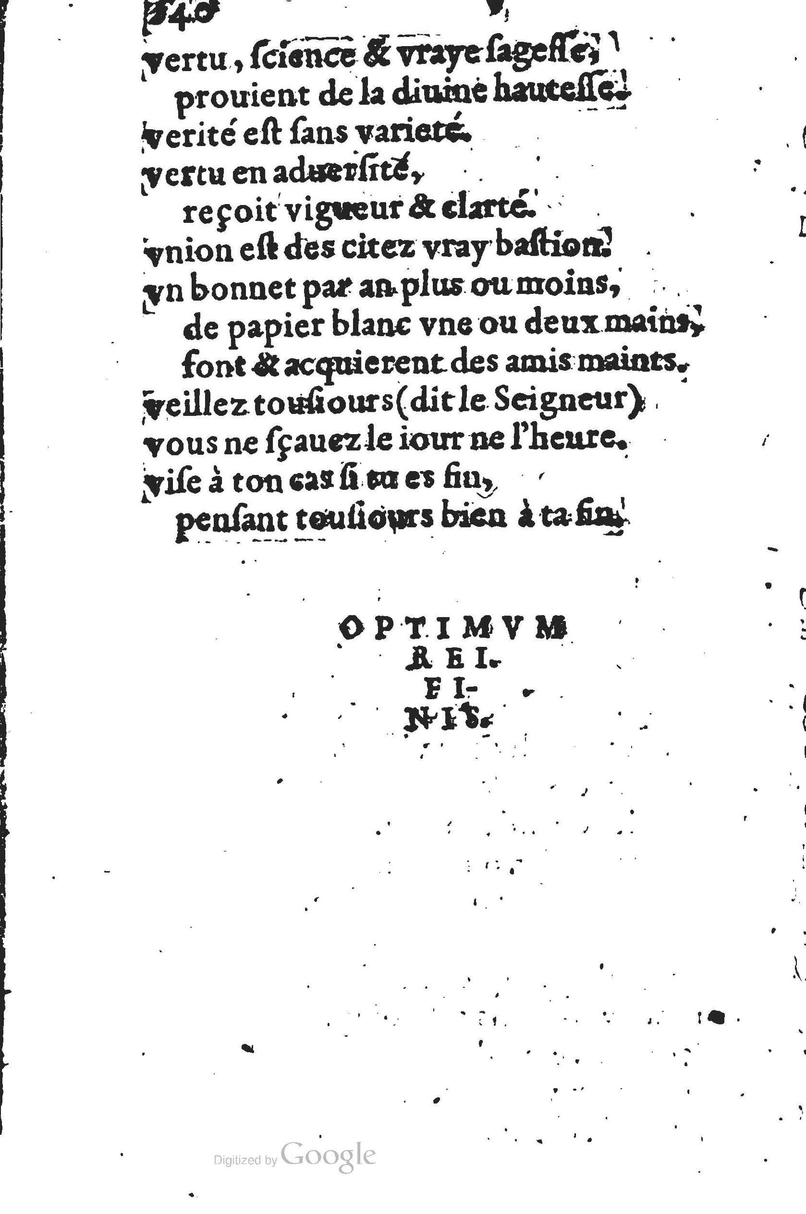 1578 - Nicolas Lescuyer - Trésor des sentences dorées - UGent