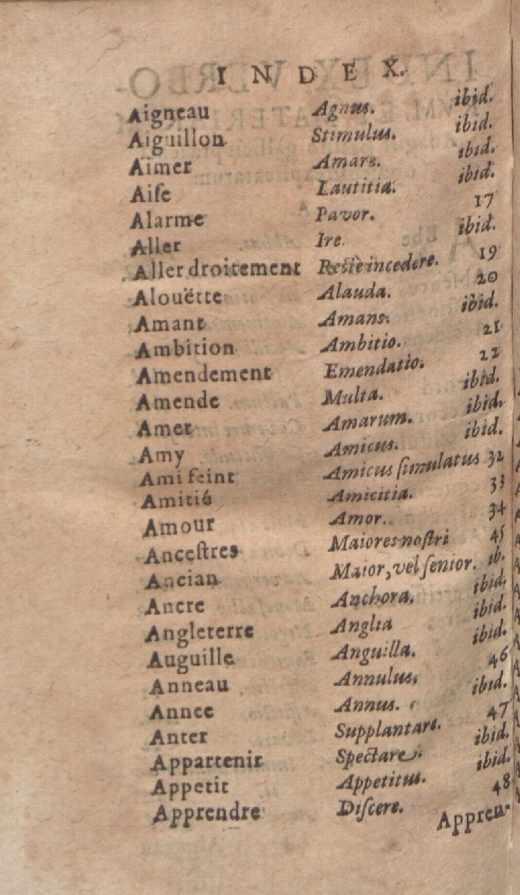 1612 - Dominicus Custos - Trésor des proverbes français  - Bibliopol-Olomuc