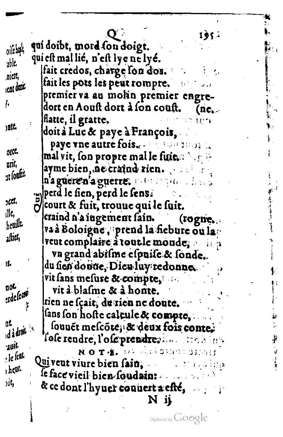 1582 - Nicolas Bonfons - Trésor des sentences dorées - BM Lyon