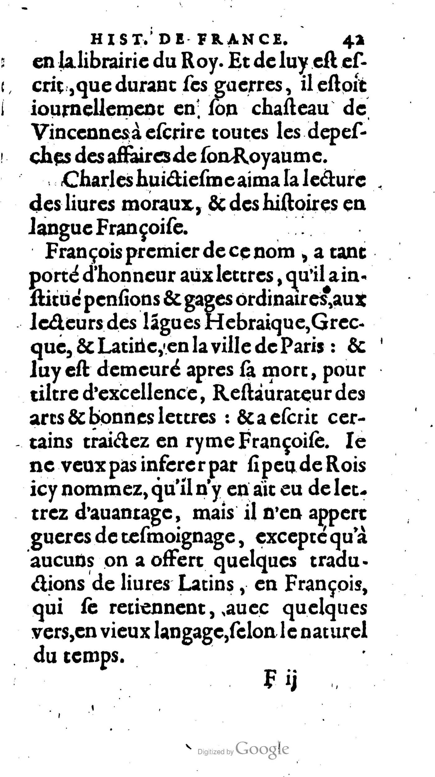 1604 - Galiot Corrozet - Trésor des histoires de France - BNC Florence