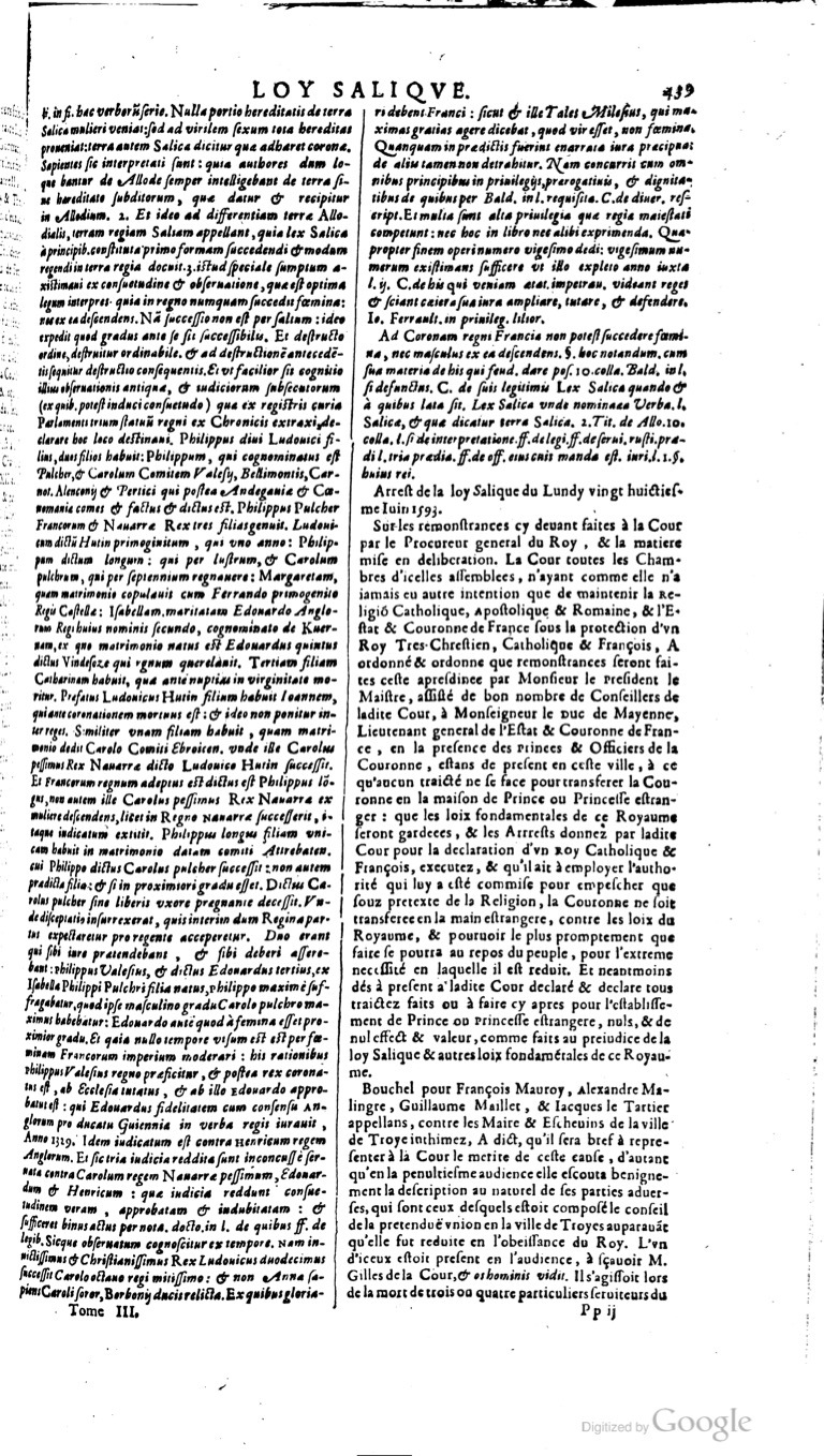 1629 - Veuve Nicolas Buon - Trésor du droit français (21754 T. 3) - BM Lyon