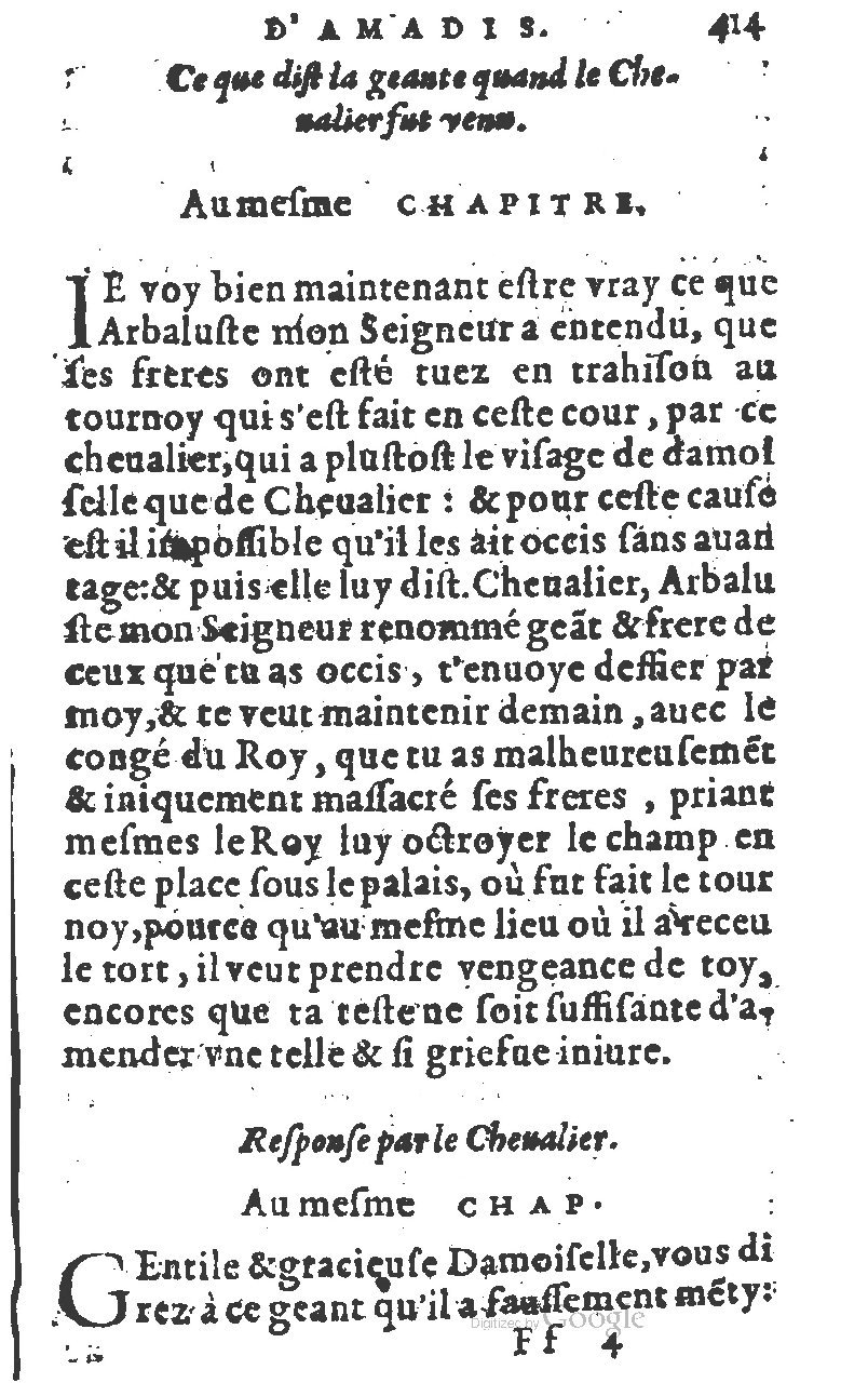 1582 - Jean Huguetan - Trésor des Amadis T. 1 - BM Lyon
