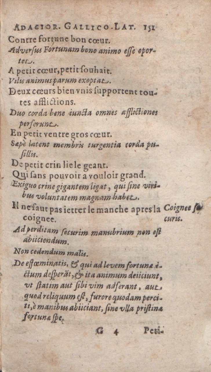 1612 - Dominicus Custos - Trésor des proverbes français  - Bibliopol-Olomuc