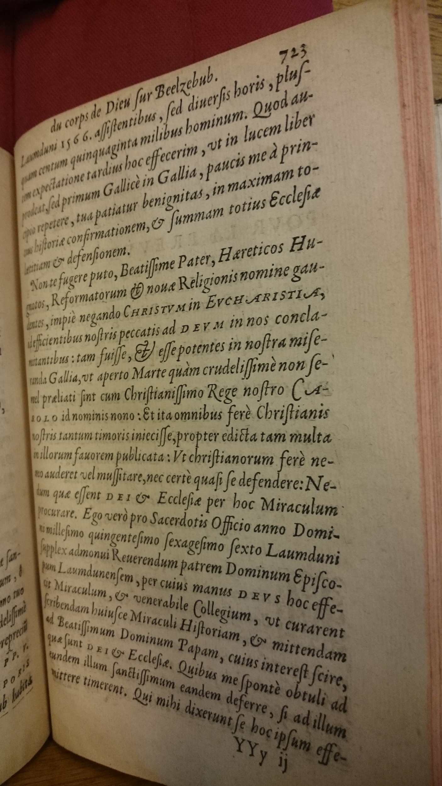 1578 - Nicolas Chesneau - Trésor et entière histoire de la triomphante victoire du corps de Dieu sur l’esprit malin - BM Lyon