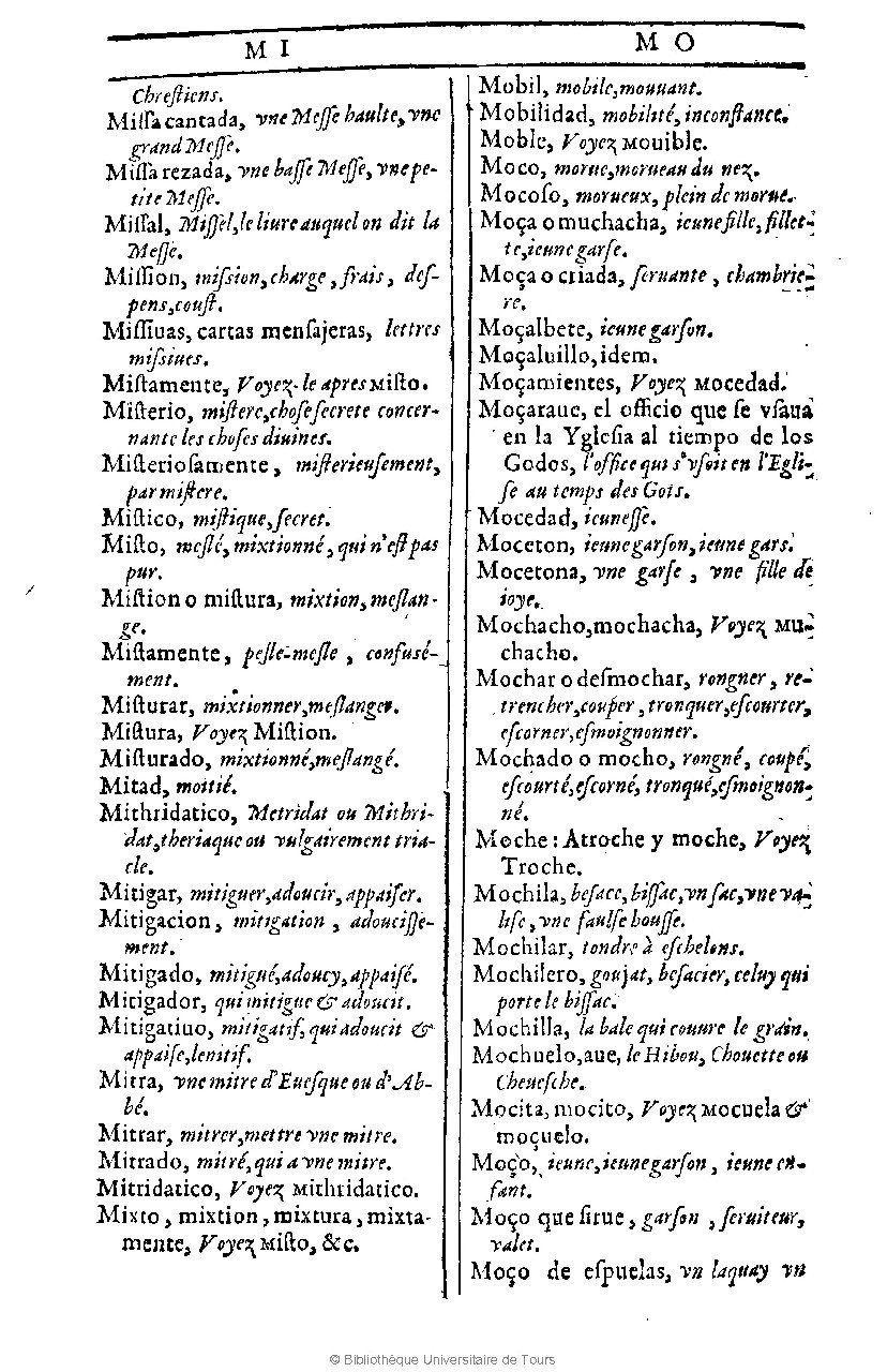 1607 - Marc Orry - Trésor des deux langues espagnole et française (Première et Seconde parties) - BU Tours