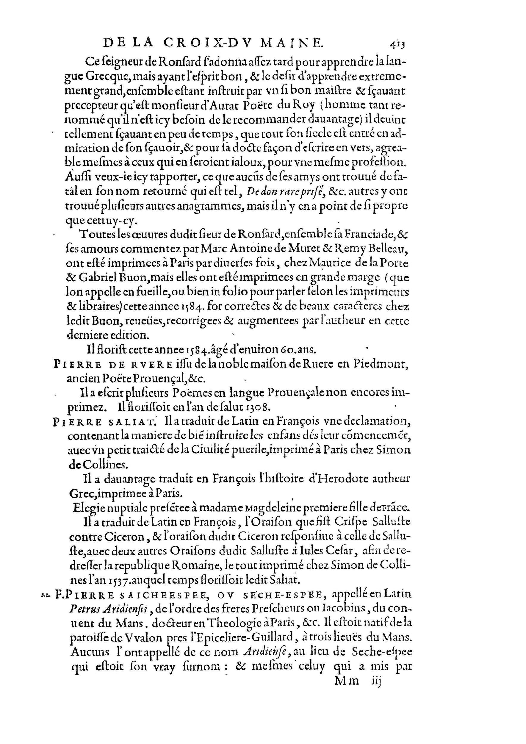 1584 - Abel L&#039;Angelier - Bibliothèques françaises - BnF