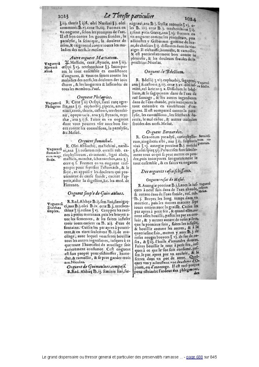 1609 - Étienne Gamonet - Grand dispensaire ou Trésor général et particulier des préservatifs - BIU Santé