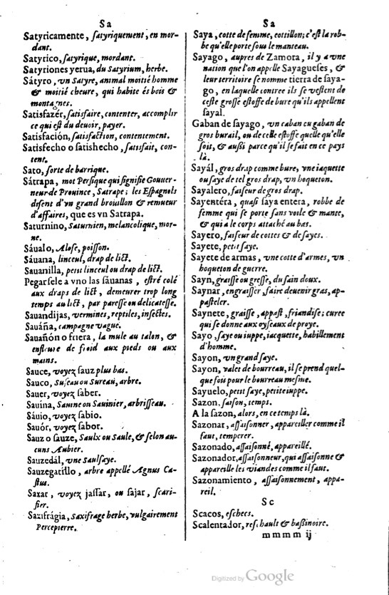 1621 - Adrian Tiffaine - Trésor des deux langues espagnole et française - BM Lyon