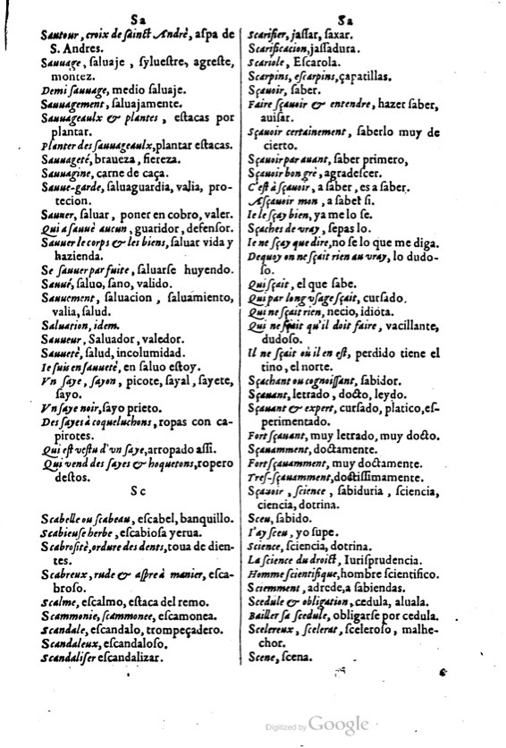 1621 - Adrian Tiffaine - Trésor des deux langues espagnole et française - BM Lyon